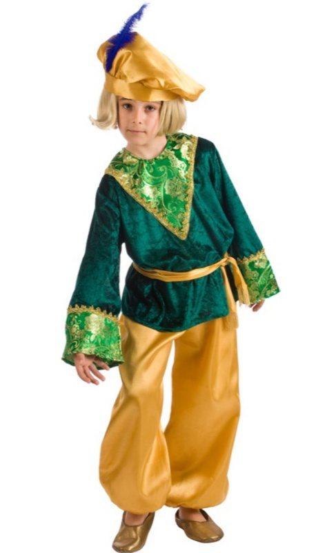 Traje Paje Gaspar verde  infantil