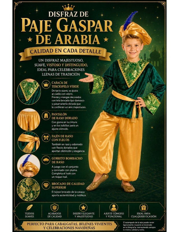 Traje Paje verde  infantil