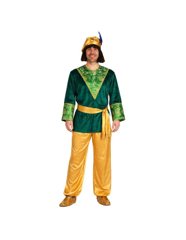 Traje Paje Gaspar verde adulto