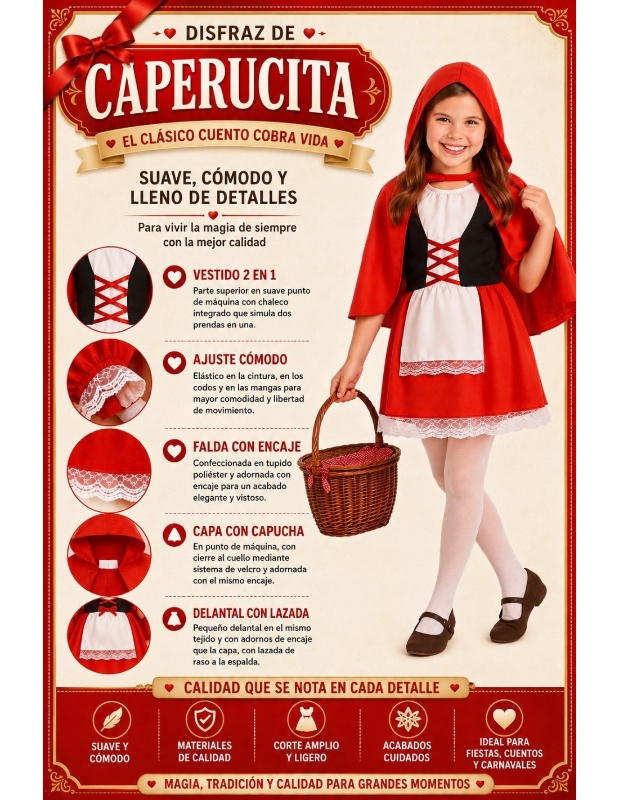 Traje Chapeuzinho Vermelho