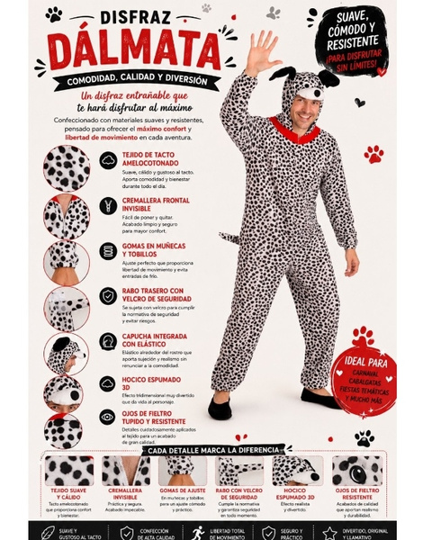 Fato de Dalmata Dog para homem
