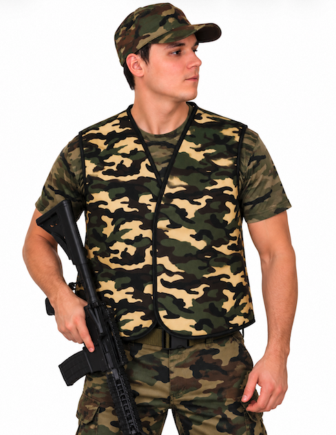 Colete militar sem mangas homem