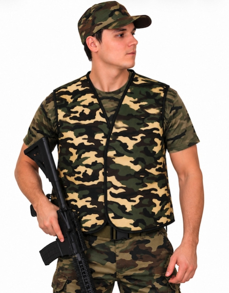 Colete militar sem mangas homem