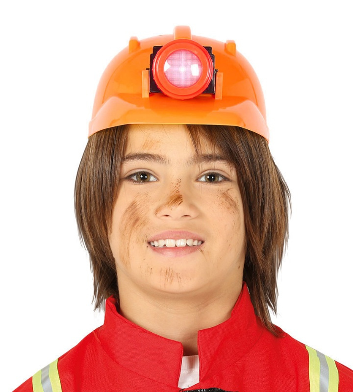 Casco obrero con luz infantil