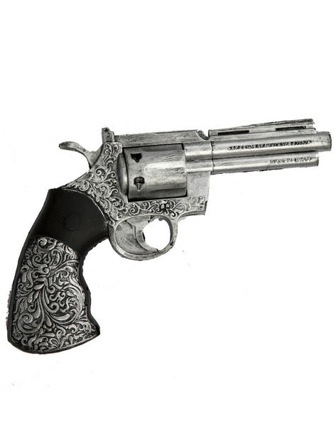 Revolver Steampunk plateada foam lux