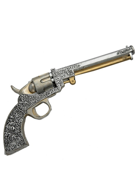 Revolver Steampunk plateada foam