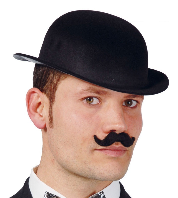 Sombrero Bombin flocado negro