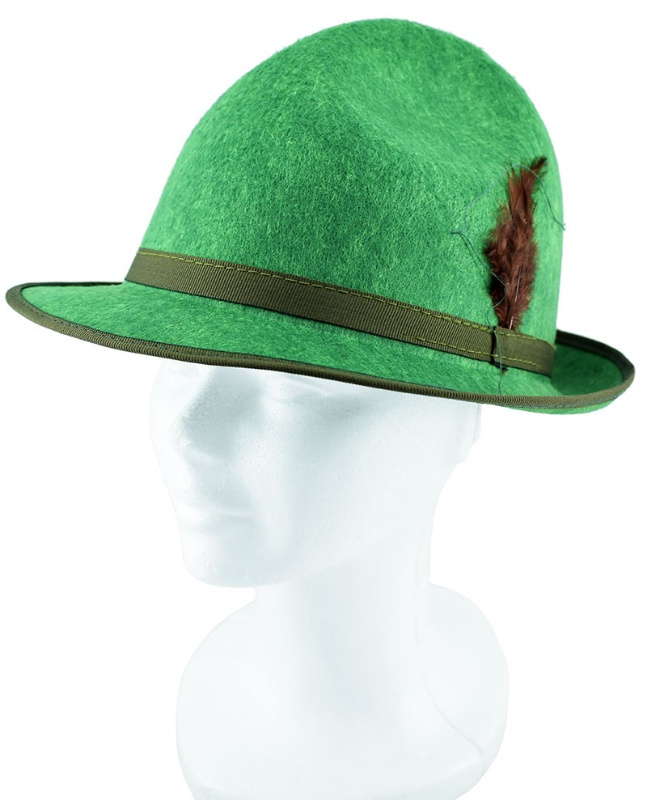 Sombrero Tirolés verde con pluma adulto