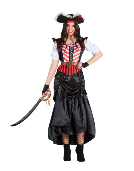 virar marco reposo Disfraz Pirata falda larga para mujer