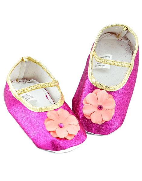Zapatos purpurina flor infantil T.unica