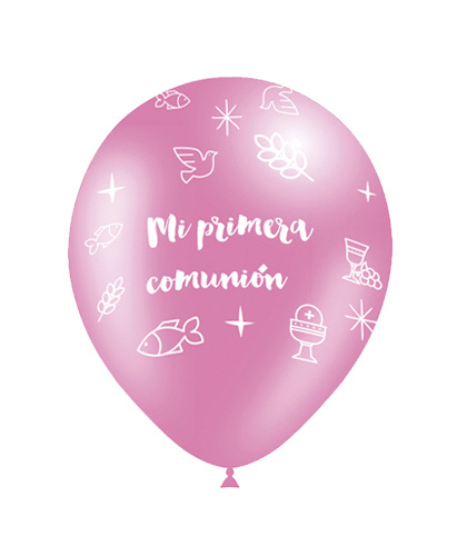 Bolsa 8 Globos Rosa Mi 1ª Comunión