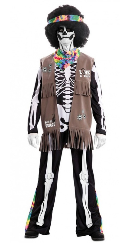 Disfraz Esqueleto Hippie unisex