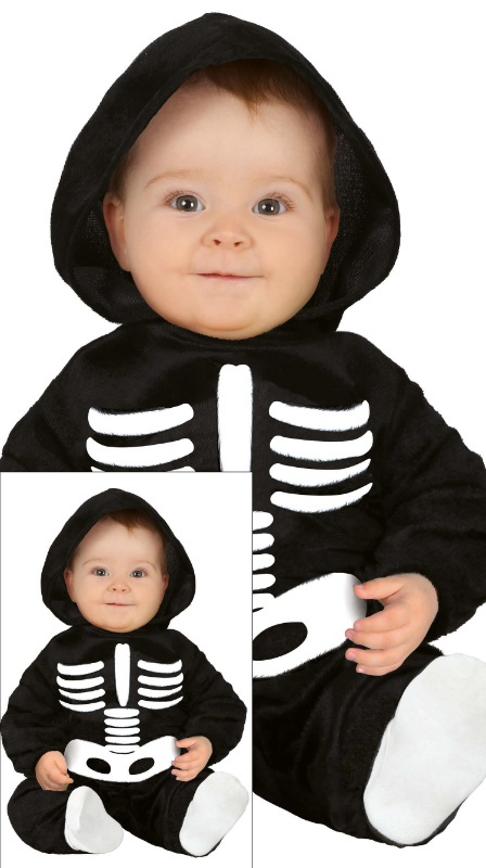 Disfraz Esqueleto con capucha para bebes