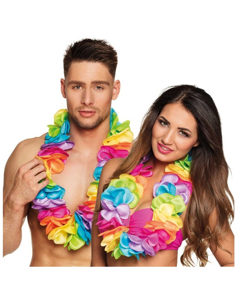 Collar Hawaiano rainbow deluxe XL