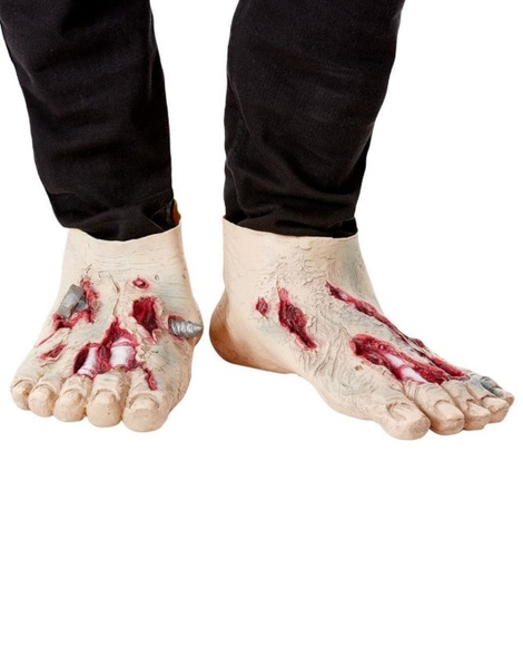 Pies de Látex de Zombi con sangre