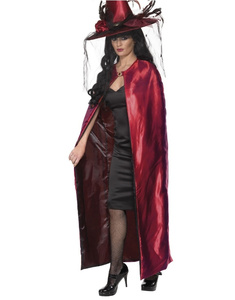 Manto reversível Bruxa Vermelho e mulher negra