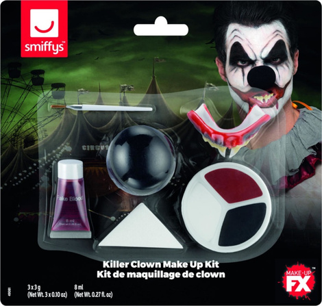Kit Maquillaje+ nariz Payaso asesino