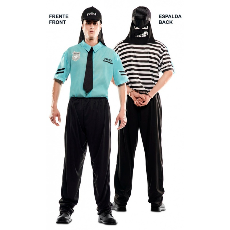Disfraz doble Fun Policía-ladrón adulto