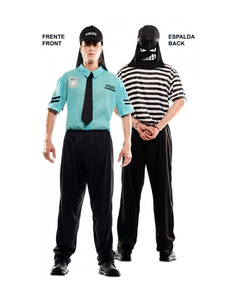 Divertido traje duplo Polícia-ladrão adulto