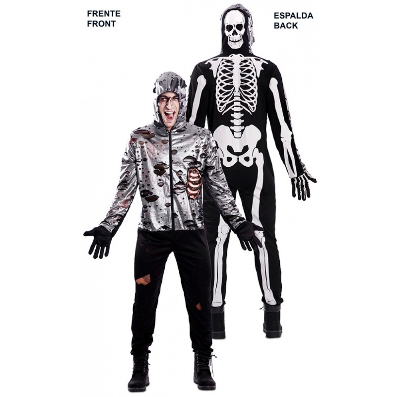 Disfraz doble Zombie-Esqueleto Adulto