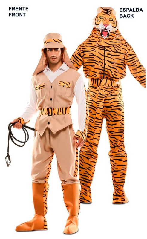 Disfraz doble Fun Cazador-Tigre adulto
