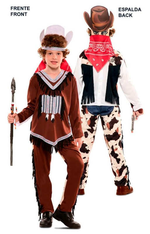 Disfraz doble Fun Indio-Vaquero niño