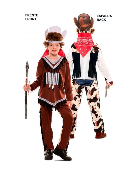 Divertido traje indiano menino-vaqueiro duplo