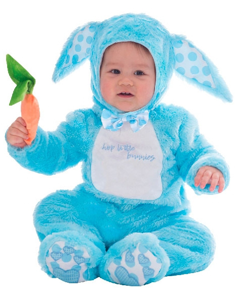 Disfraz Conejito bebé azul/rosa deluxe