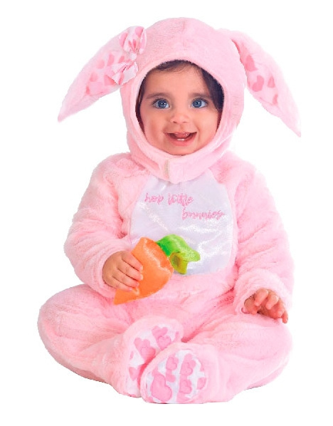 Disfraz Conejito bebé azul/rosa deluxe