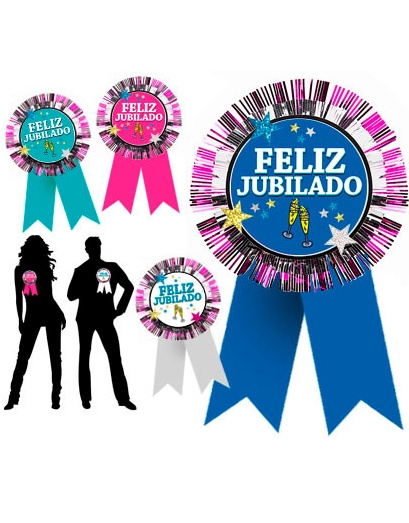 Escarapela grande Feliz Jubilado-a
