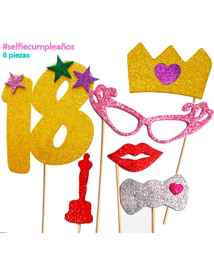Selfie Cumple 18 (6piezas) ella