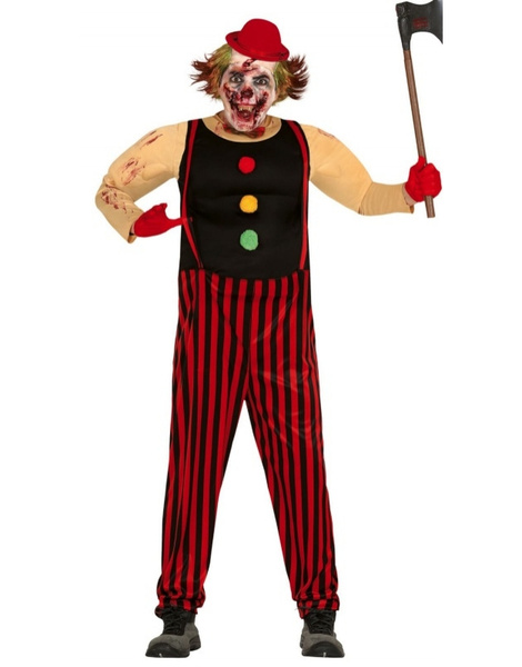 Fato de palhaço assassino muscular adulto