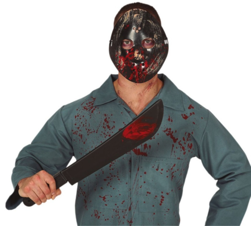 Set Máscara + machete con sangre