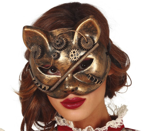 Máscara de gato steampunk pvc