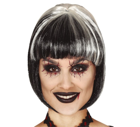 Peruca meia peruca branca