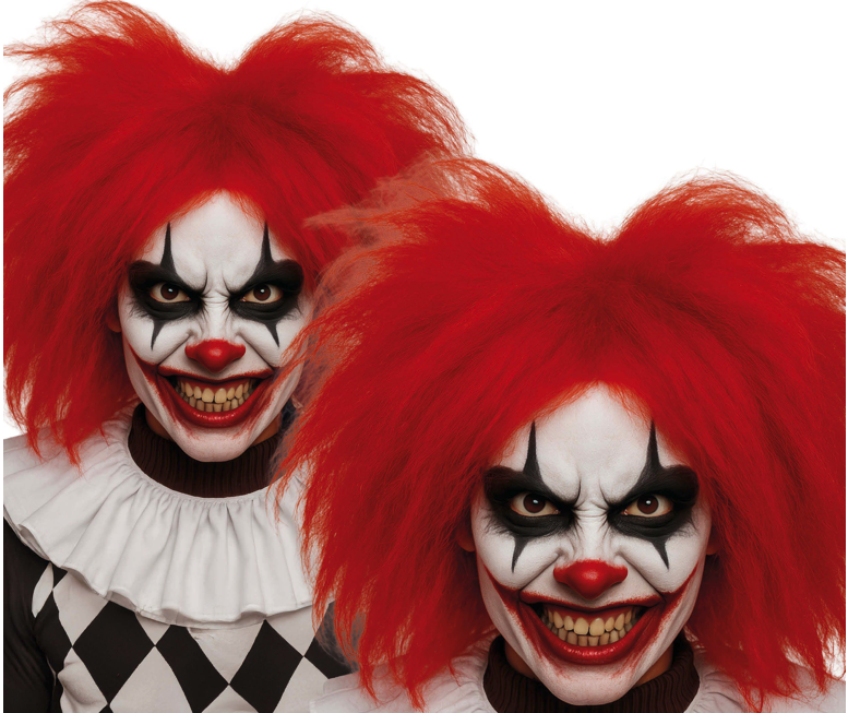 Peruca de palhaço de juba vermelha