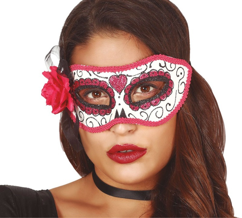 Antifaz Rosa día de los muertos