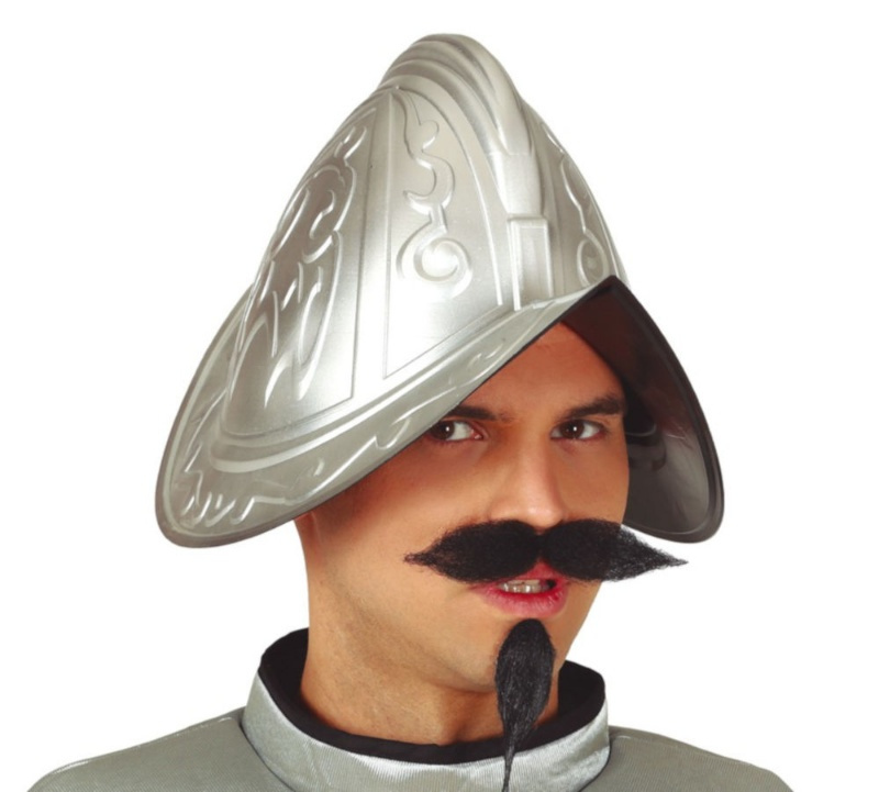 Casco Conquistador plata adulto