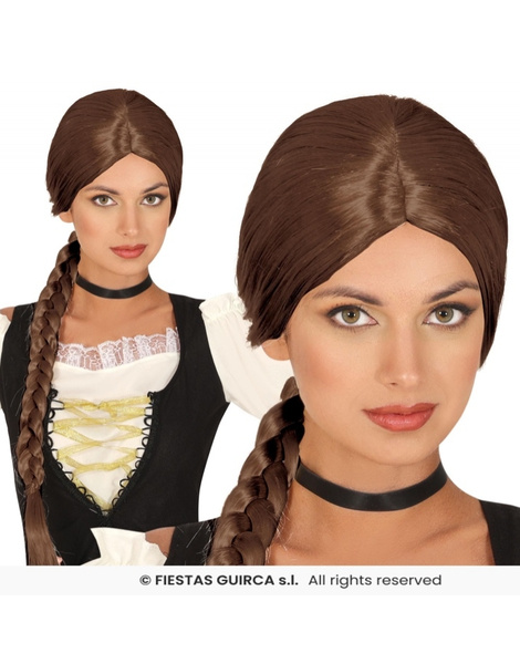 Peluca Trenza Castaña