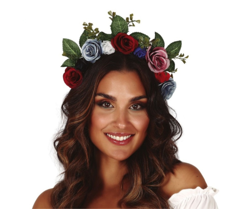 Diadema flores con hojas