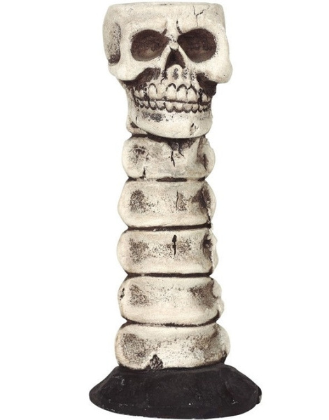 Candelabro calavera resina 17 cms.