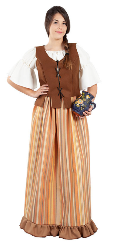 Mulher de traje de garçonete medieval