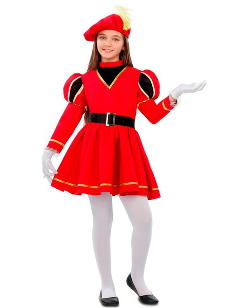 Disfraz de paje rojo para niña