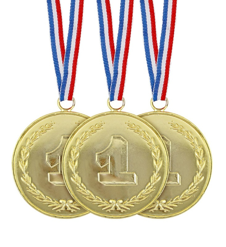 Set de 3 medallas doradas