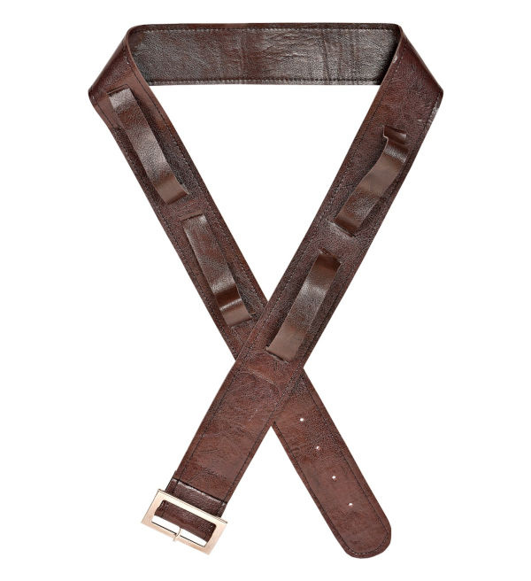 Cinturón marrón con 4 fundas para espada