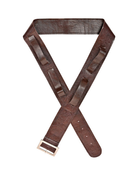 Cinturón marrón con 4 fundas para espada