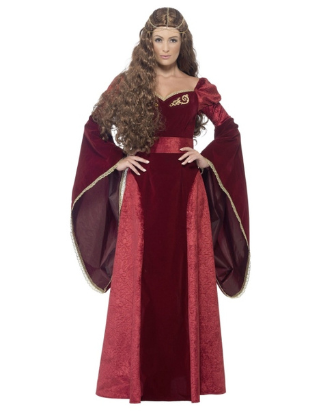 Disfraz Reina medieval burdeos mujer