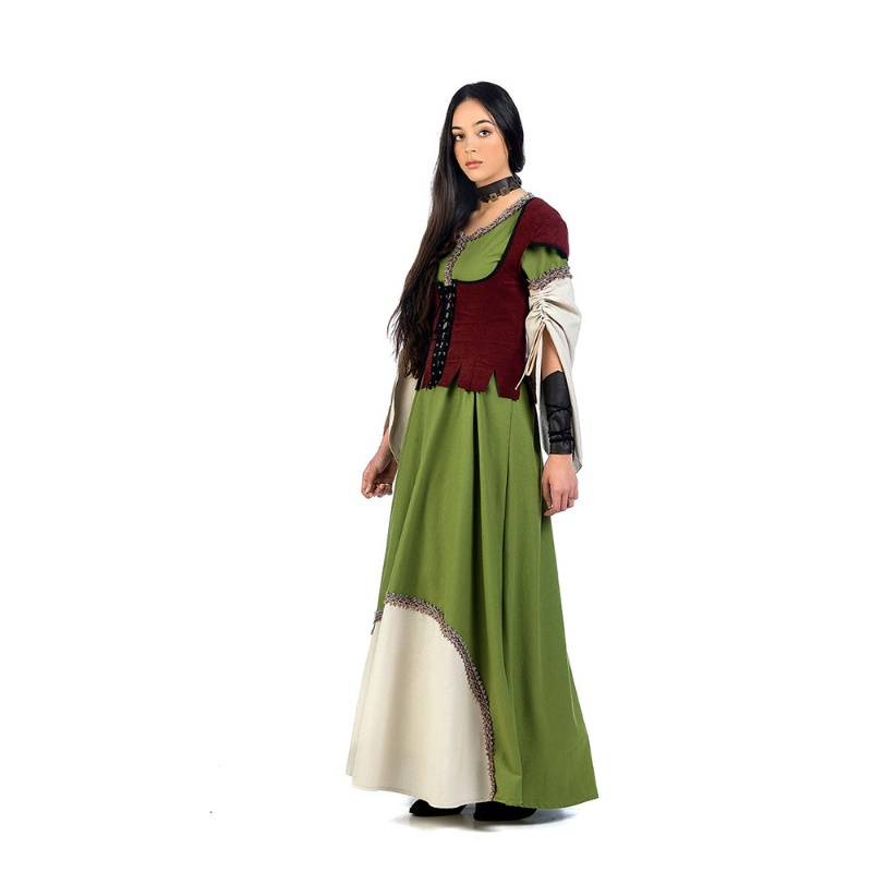 Fato de Beatrice medieval para mulher