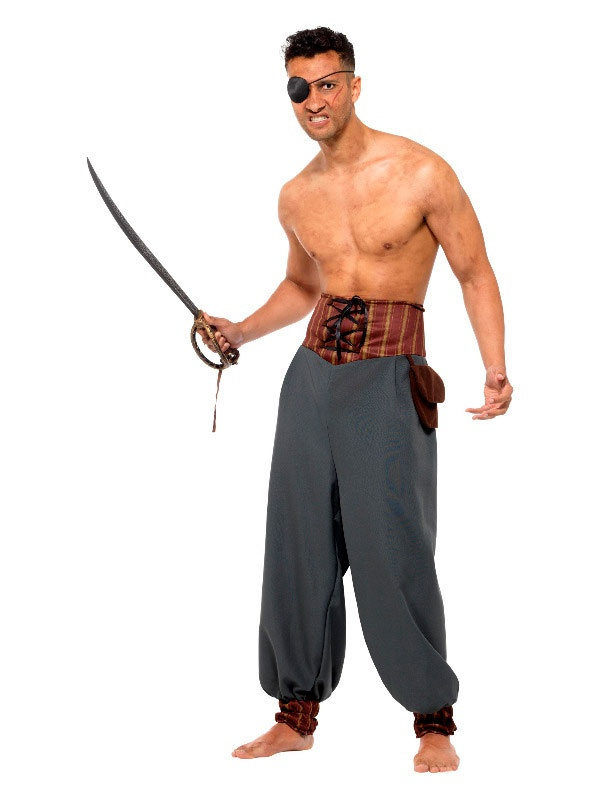 Pantalón bombacho gris pirata adulto
