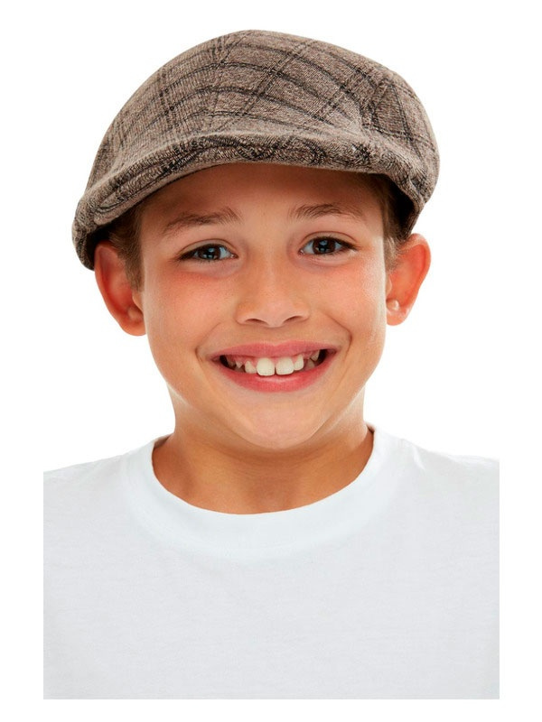 Gorra cuadros marrón infantil